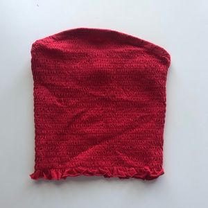 Stretchy red tube top